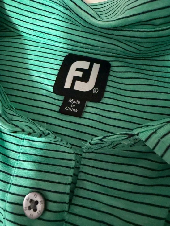 NWT 2 Green Stripe Polo Golf Shirts Men’s XL Footjoy Peter Miller Summer Comfort - Picture 3 of 4